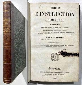 Rogron - Code D'Instruction Criminelle Recht Kriminalistik 1832 - Imagen 1 de 1