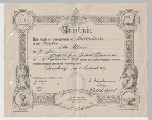 Bernburg  dekorativer  Trauschein  1919 - Picture 1 of 1