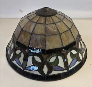 PARALUME LAMPADA PARALUME VENTILATORE DA SOFFITTO IN VETRO COLORATO STILE TIFFANY - 6 x 13,75 - Foto 1 di 4