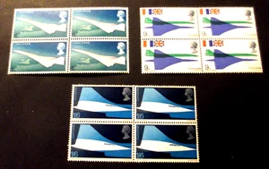 GB-1969-First Flight of Concorde-4 sets in Blocks of 4-MNH - Picture 1 of 5
