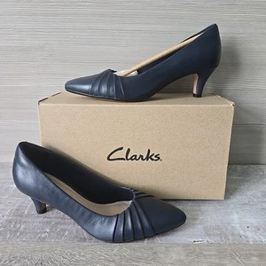 Scarpe Clarks donna taglia 8 Linvale corona a punta massimo comfort pump blu navy - Foto 1 di 21