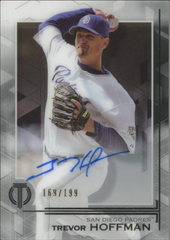 2019 TOPPS TRIBUTE TREVOR HOFFMAN TA-TH MINT TRIBUTE AUTOGRAPHS 169/199 PADRES - Image 1 of 2