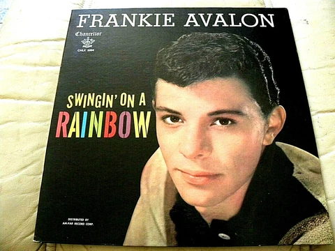 FRANKIE AVALON, "SWINGIN' ON A RAINBOW", Bi Fold LP with POSTER  -  NICE! Cover