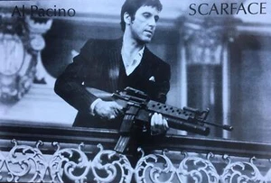 Póster de película en blanco y negro para rifle Scarface M16 24 x 36 - Imagen 1 de 1