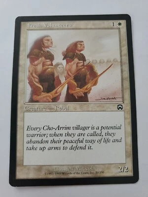 MTG Magic The Gathering Card Fresh Volunteers Creature Rebel White Mercadian  - Image 1 of 2
