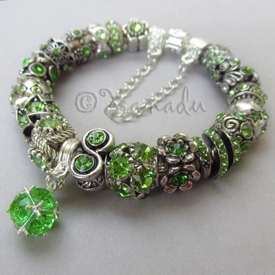 Pulsera Pandora Esterlina Genuina con Piedras Natales Agosto Verde Peridoto Europeo Foto 1 de 4