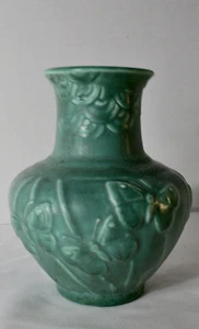 Rookwood Vase Emerald Green w/Butterflies #6457 Orig Cast by Shirayamadani. 1935 - Picture 1 of 10