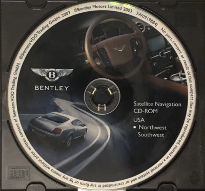 Bentley Navegación por satélite CD ROM DVD Rom EE. UU. Noroeste Suroeste 3W0919884J Foto 1 de 4