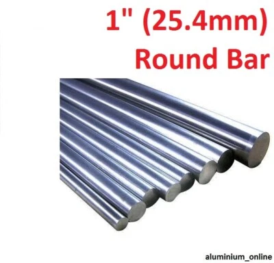 ALUMINIUM ROUND BAR 1" (25.4mm) lengths 100mm to 2500mm 2.5m