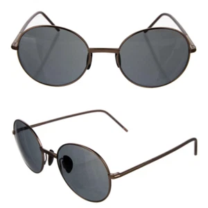 Porsche Design - P'8631-C Unisex Brushed Brass Round Sunglasses 52-20-145 - Picture 1 of 11