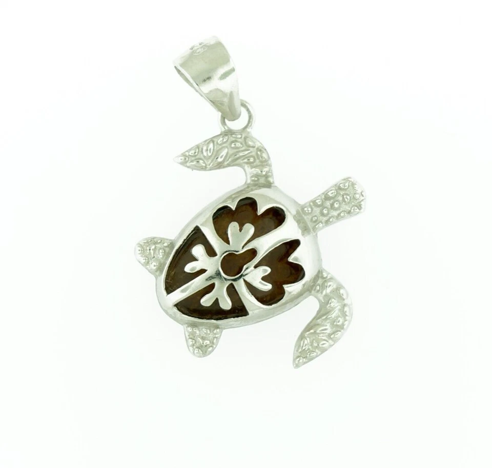 925纯银天然夏威夷可木吊坠-木槿龟 — 第 1/1 张图片