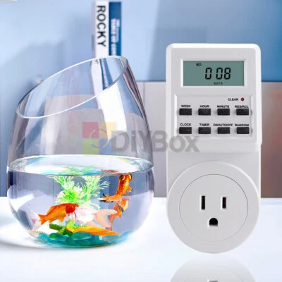 Enchufe programable temporizador electrónico apagado automático interruptor toma de corriente UE UK US AU - Imagen 1 de 4