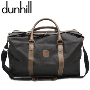 dunhill Boston bag herringbone grey grey PVC x leather Authentic Used T21009 - Picture 1 of 9