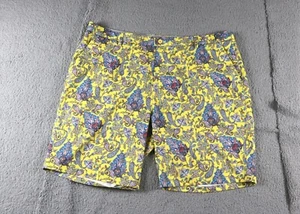Hreski Golf Shorts Mens 46 Multicolor Yellow Paisley Print Performance - Picture 1 of 5