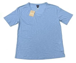 Patagonia Women's V-Neck Mainstay Short Sleeve Top In Light Plume Grey - Picture 1 of 7