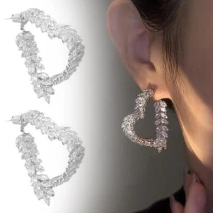 Herz Zirkon Ohr von Weizen Hoop Ohrringe für Frauen Schmuck, L9W6 - Bild 1 von 15