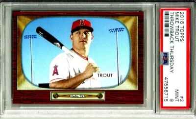 MIKE TROUT  2016 Topps Throwback Thursday # 2 PSA 9 MINT Los Angeles Angels - Image 1 of 4