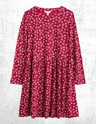 Vestido jersey para mujer Seasalt manga larga pétalos de mar calce rojo algodón Dahila suave Foto 1 de 4