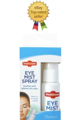 TREAT & EASE Eye Spray -15ml Mist Eyelid Spray REFRESHING DRY TIRED IRRITATED ITCH SORE EYES