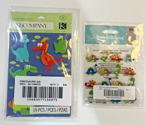 (2) K&Company / Jolee's DINOSAUR Dimensional Stickers - Lot of 2 pkg - Picture 1 of 11