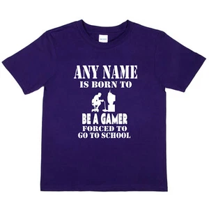 Personalisiertes T-Shirt für Kinder Born Be A Gamer Geburtstagsgeschenk PS4 beliebiger Name  - Bild 1 von 8