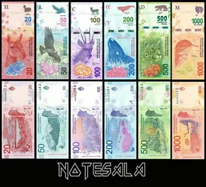 ARGENTINA FULL SET 6 Pcs 20, 50, 100, 200, 500, 1000 PESOS 2017/2021 NEW-UNC - Picture 1 of 1