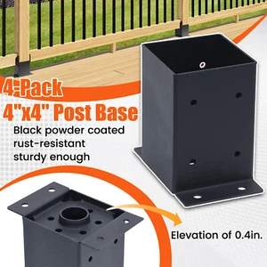 4 Stück 4 x 4 Pfostensockel Pfostenankerwinkel Zaunpfostenanker für Terrassenstützen NEU - Bild 1 von 24