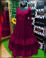 Clothing Women Ethnic Dress Party Pattern Bridal Long Gown One Piece Dupatta Ebay