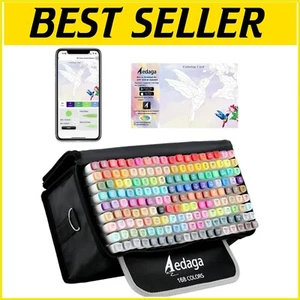 Quick-Drying Chisel & Fine Tip Alcohol Markers - 168 Colors with Kickstand Bag - Picture 1 of 8