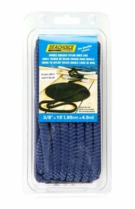 SEACHOICE Double-Braid Nylon Dock Line 3/8" x 15' Navy Blue (39831) ~ New ~ - Picture 1 of 4