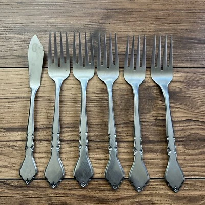 Set 6 Stanley Roberts Rogers Co DORCHESTER Salad Forks X5 Plus Butter Knife - Image 1 of 4