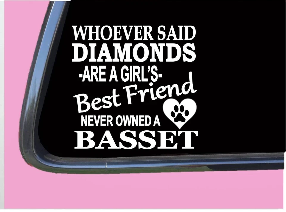 Basset Diamonds TP 495 Sticker 6" Decal rescue dog hound rabbit hunting - Image 1 of 1