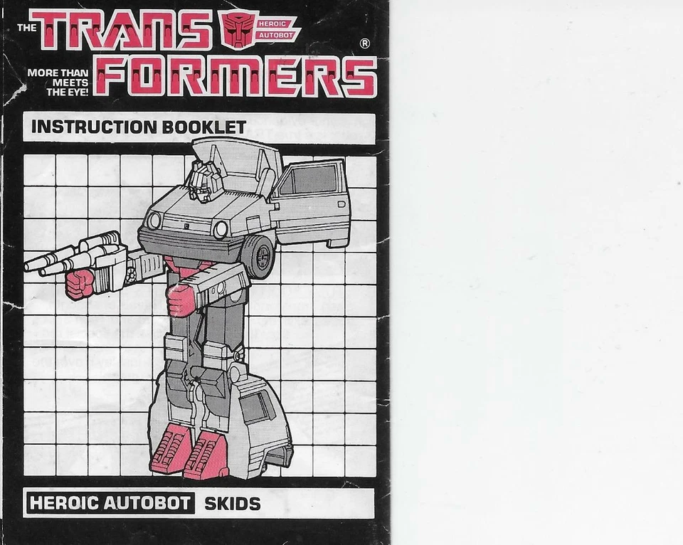 Transformers Original G1 1985 Skids Instruction Booklet Manual #2 - Image 1 of 1