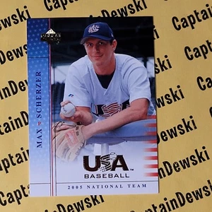 Tarjeta de pre-novato del equipo nacional de béisbol de Estados Unidos Max Scherzer 2005 Upper Deck #USA56 - Imagen 1 de 6