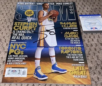 STEPH CURRY SIGNED SLAM MAGAZINE PSA DNA AUTOGRAPH STEPHEN WARRIORS BASKETBALL - Image 1 of 2