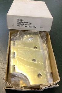 Brass Parliament Hinge Polished & Lacquered Size 4”x2”x4”x4mm (1 Pair) - Picture 1 of 4
