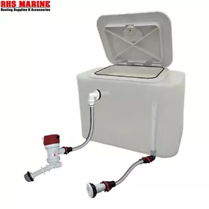 Deluxe Live Bait Tank Kit Hatch Pump Fitting Livewell for Boats Fishing 30 Litre - Picture 1 of 2