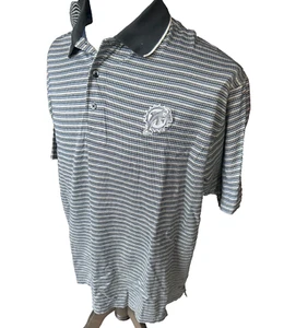 Camisa Polo Greg Norman Miami Dophins Bordada Gris Rayas Para Hombre XL - Imagen 1 de 5