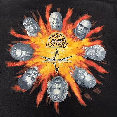 Camiseta De Colección WCW Hombres XL Campeón Mundial Lucha Libre West Virginia Lotería WV Foto 1 de 4