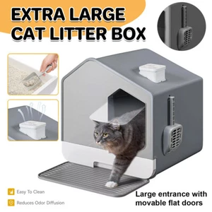 House Type Cat Litter Box Anti-splash Large Fully Enclosed Drawer Type Cat Toile - Picture 1 of 13