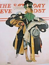 THE CONVENTION HAT CHECK GIRL by Norman Rockwell Artist Notecard with Envelope 