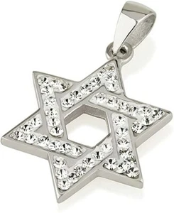 Sterling Silber CZ Davidstern Anhänger - Bild 1 von 1
