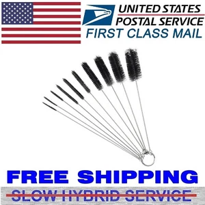 10Pc Nylon Cleaning Brush Set Test Tube Bottle Straw Washing Cleaner Bristle Ki - Picture 1 of 3