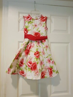 Vintage Polly & Friends Girls  Sz 6 White Floral Dress 100% Cotton Sleeveles - Image 1 of 4