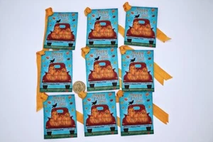 9~Primitive~Fall~Autumn~Red Truck~Pumpkins~Linen Cardstock~Gift~Hang~Tags - Picture 1 of 1