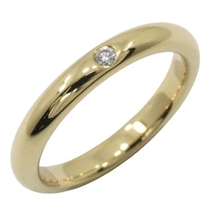 TIFFANY&Co. Elsa Peretti stacking band wedding Ring K18 yellow gold/diamon... - Picture 1 of 7