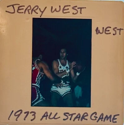 Jerry West 1973 NBA All Star Game color transparencia diapositiva negativo Foto 1 de 2