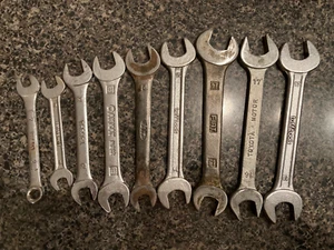 METRIC open end wrench set mixed bag 7mm thru 17mm vintage (9) lot TOYOTA FIAT - Picture 1 of 1