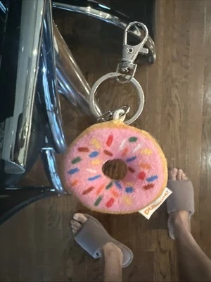 New Dunkin Donuts Keychain Squishy White Icing With Sprinkles Jingle Ball Rare - Image 1 of 4