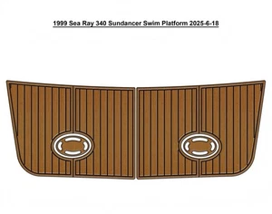 1999 Sea Ray 340 Sundancer Swim Platform Pad Boat EVA Teak Floor Mat - Imagen 1 de 24